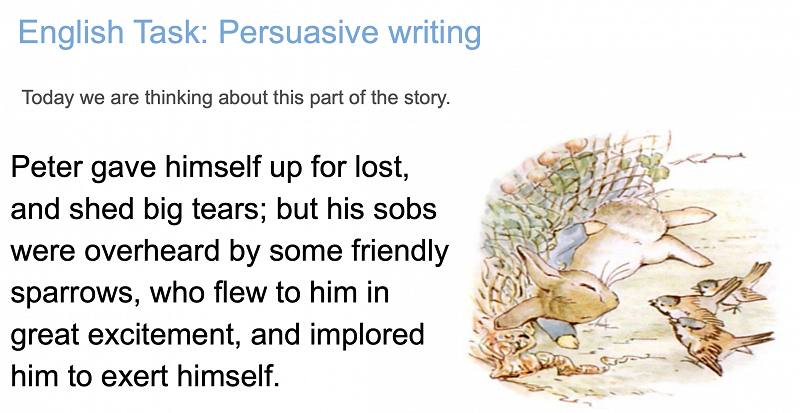 Persuasive Writing Task